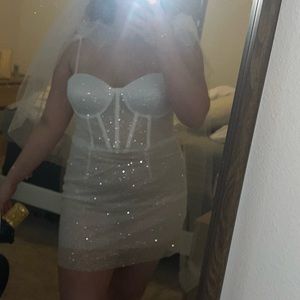 Rosie Etienne Bridal | Angelique Dress | Size 12UK | Glittery Bachelorette dress